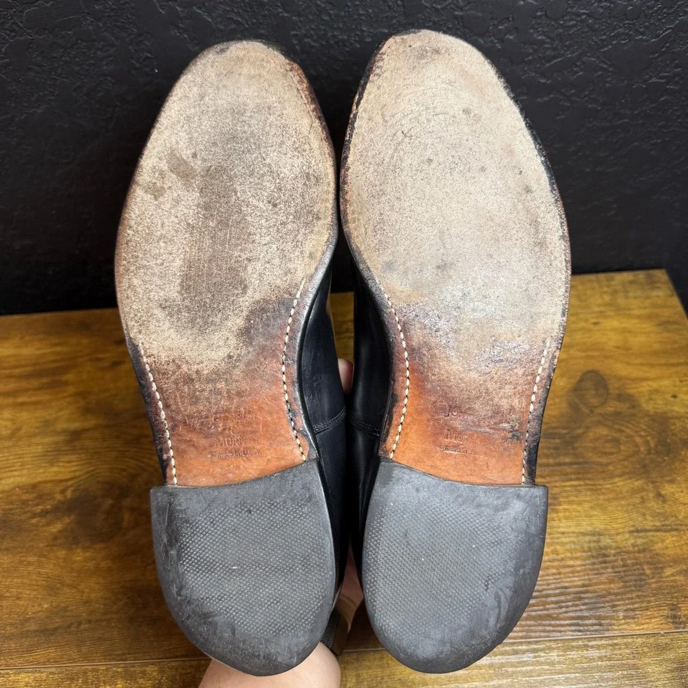 Johnston‎ & Murphy Optima Black Leather Cap Toe Oxford Dress Shoes Mens 10.5 D
